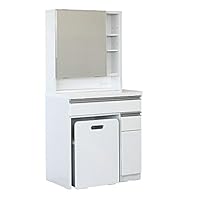 Amazon｜ドレッサー コンパクト 幅65cm スツール付き 2口コンセント 扉